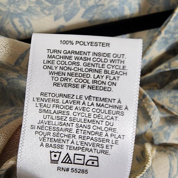 Express Cottagecore Boho Ruffle Poet Blouse Xs Blue Cream - Picture 5 of 11